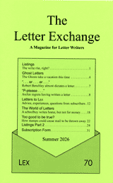 The Letter Exchange, Summer 2026